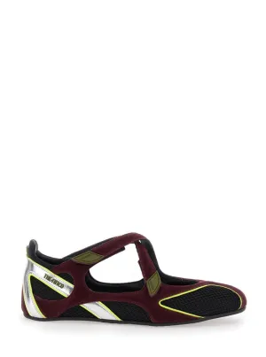 Nomad' Bordeaux Ballet Shoes With Criss-Crossed Straps