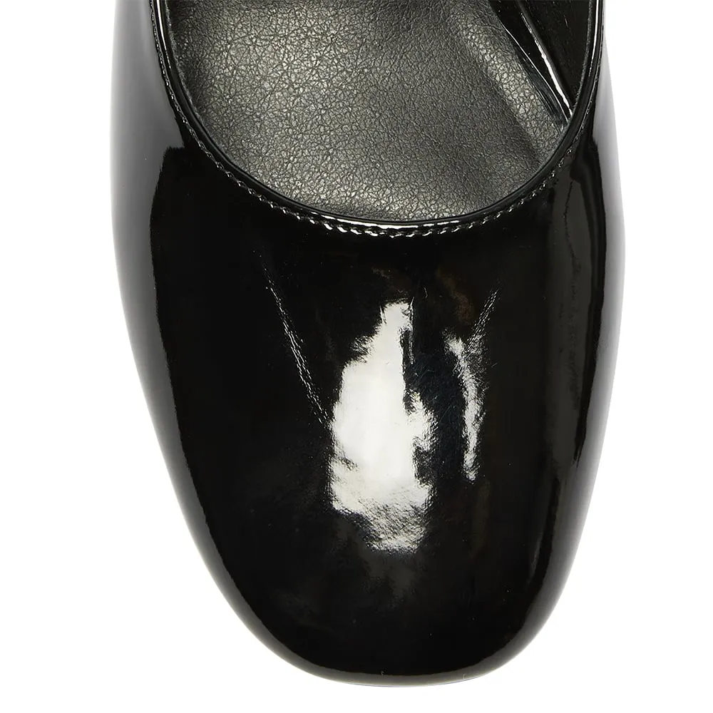 Nyla Heel in Black Patent