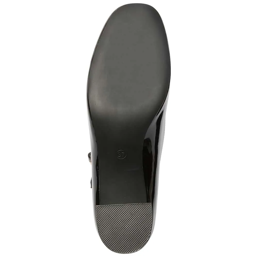 Nyla Heel in Black Patent