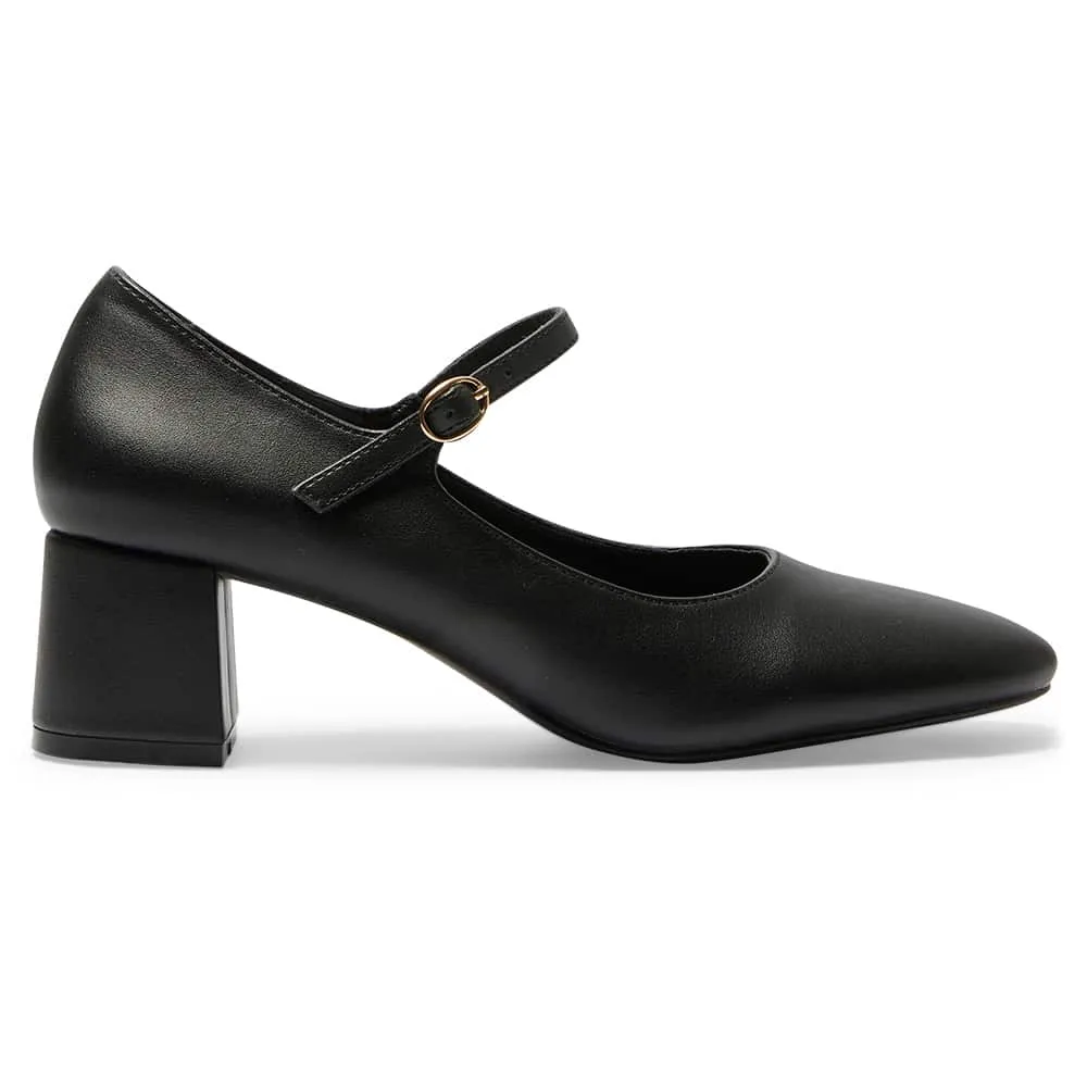 Nyla Heel in Black Smooth