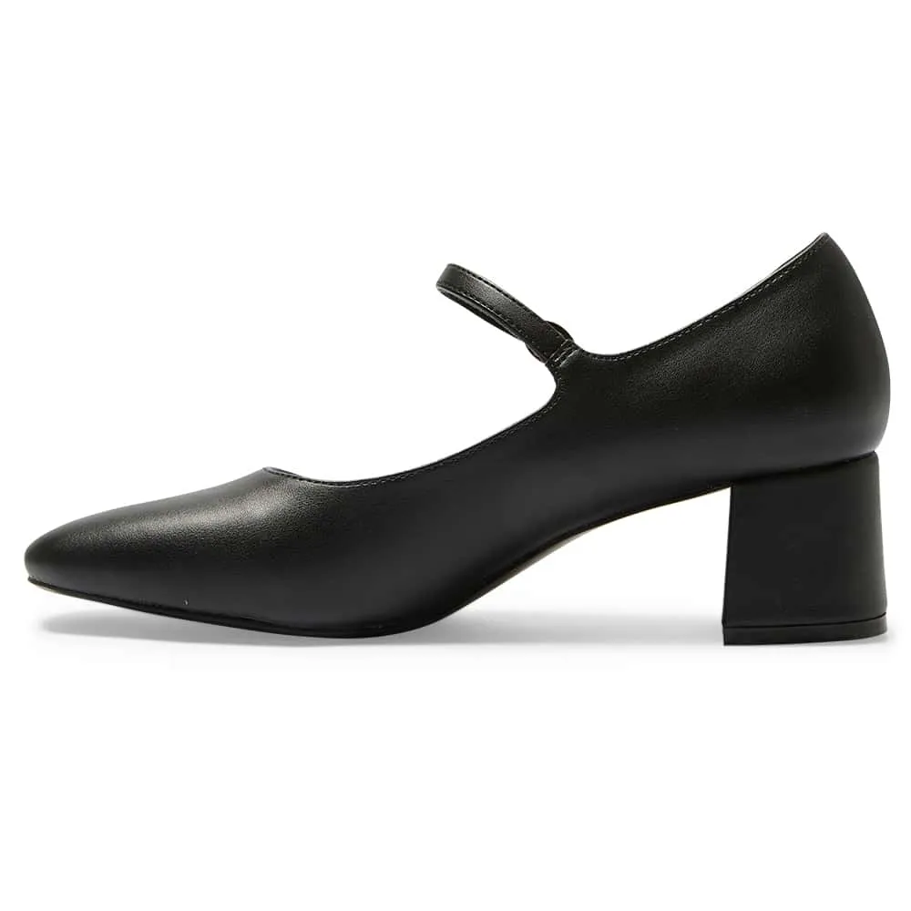 Nyla Heel in Black Smooth