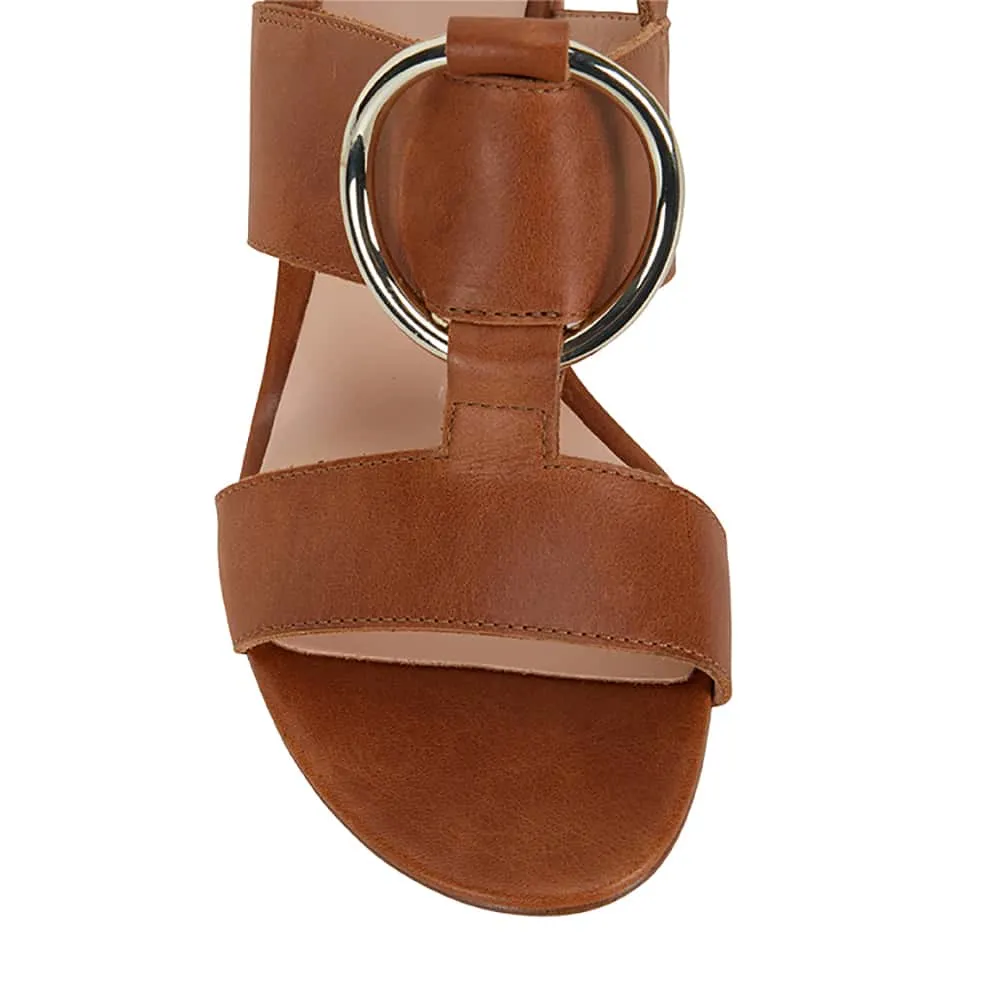 Obsess Heel in Tan Leather