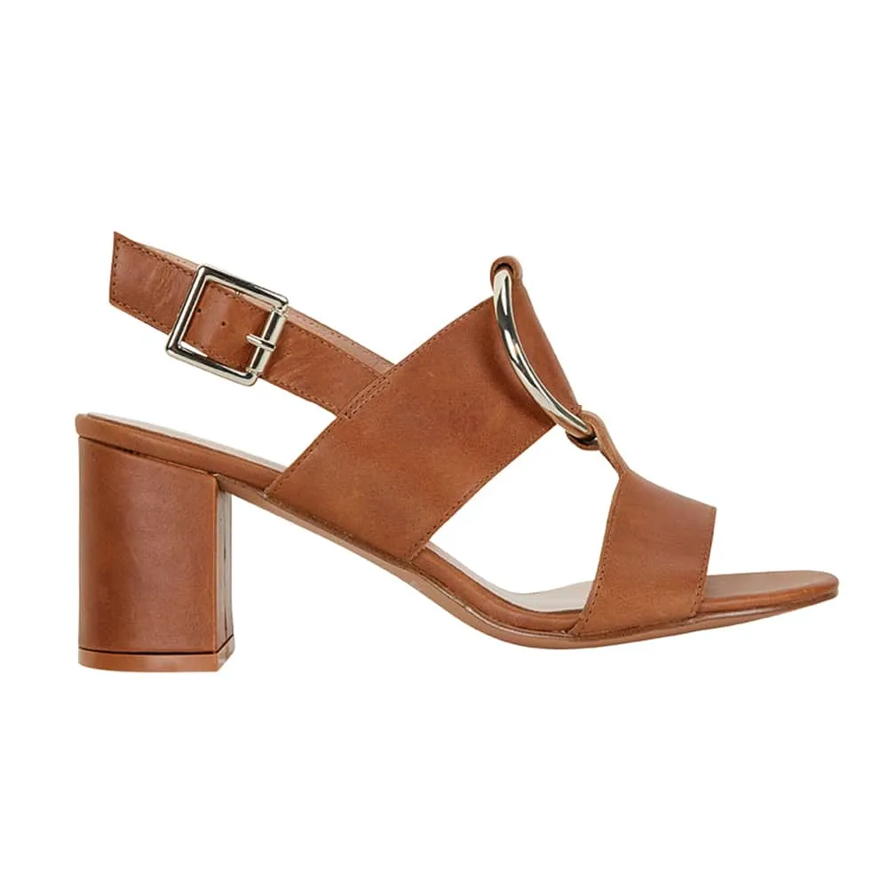 Obsess Heel in Tan Leather