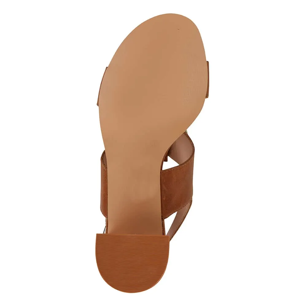 Obsess Heel in Tan Leather