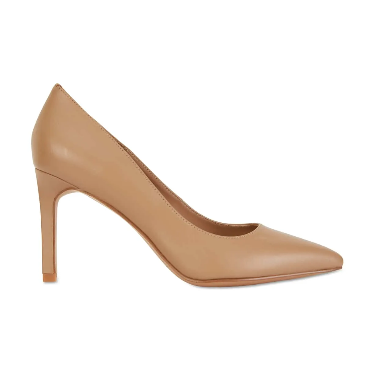 Octavia Heel in Camel Leather