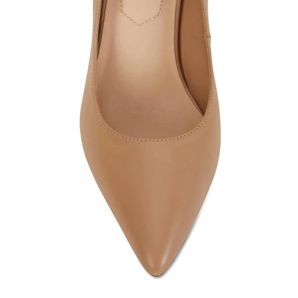 Octavia Heel in Camel Leather