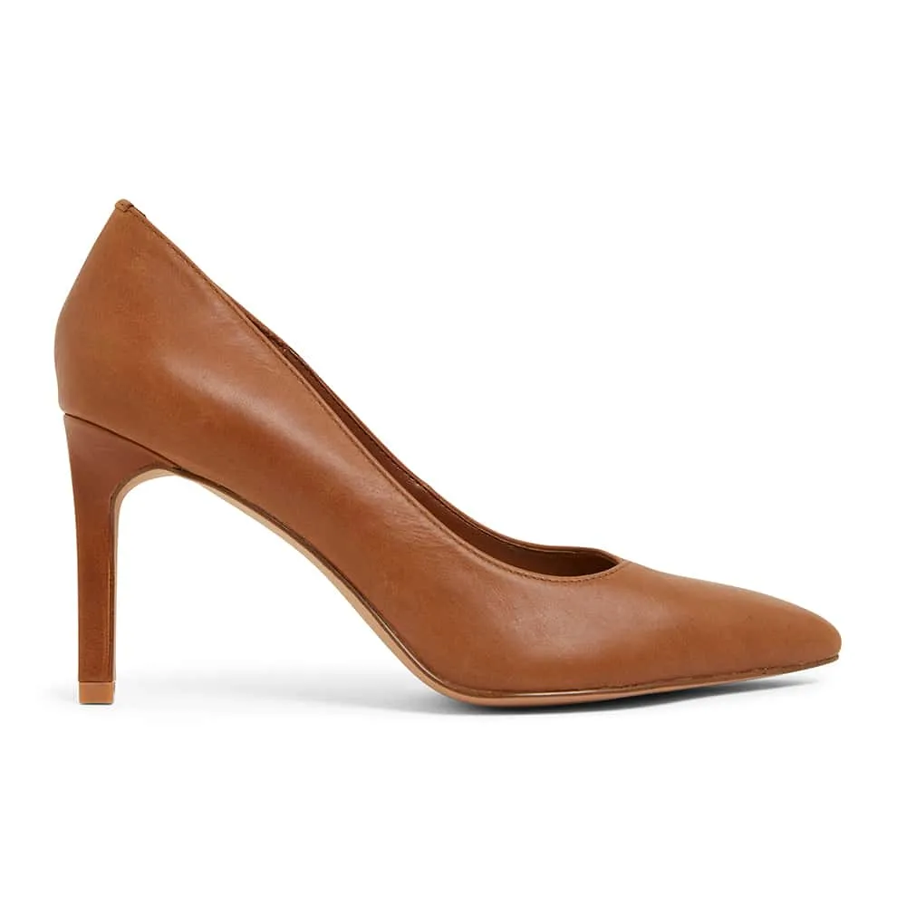 Octavia Heel in Cognac Leather