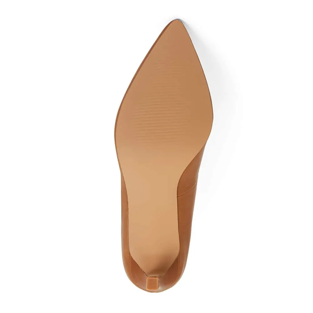 Octavia Heel in Cognac Leather