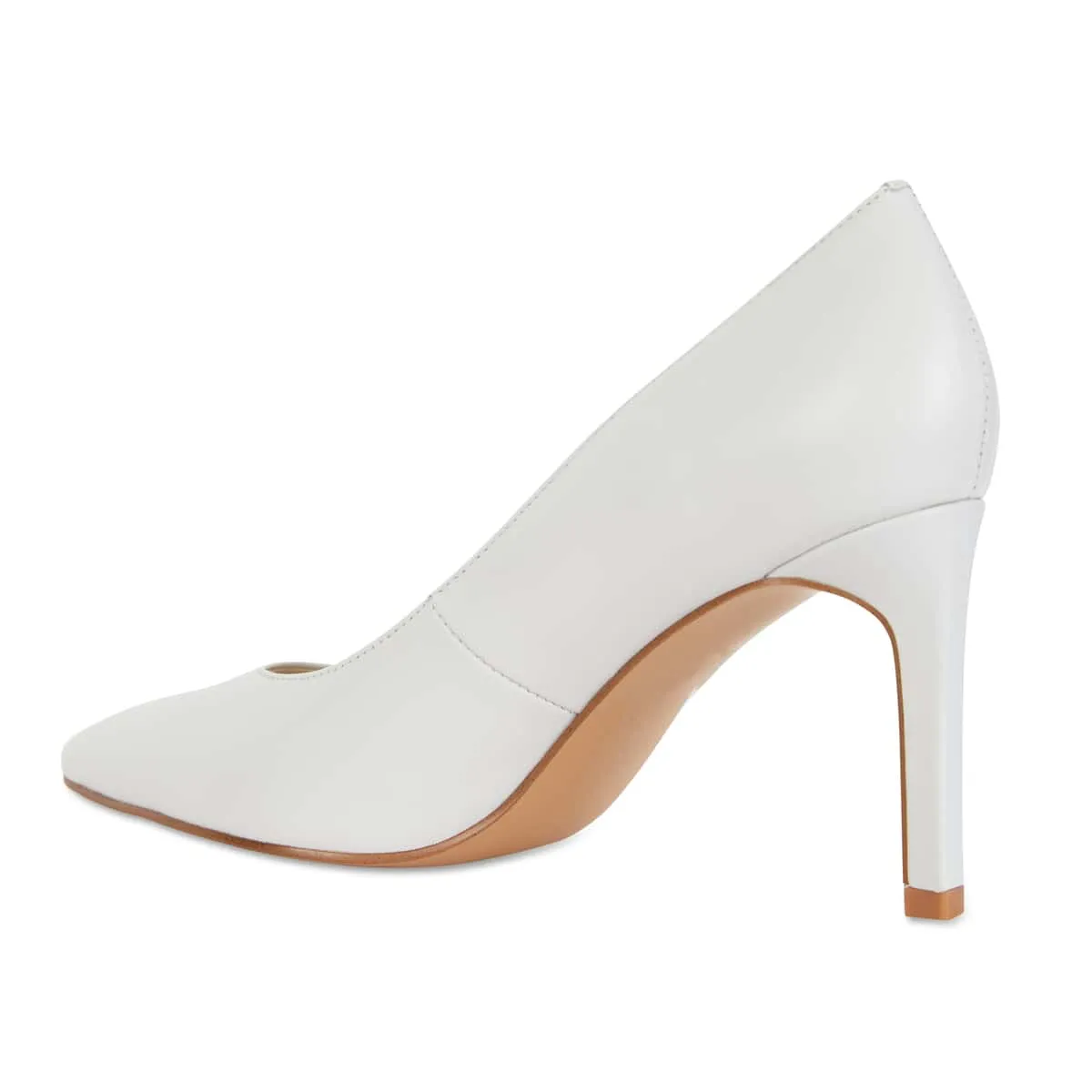 Octavia Heel in White Leather