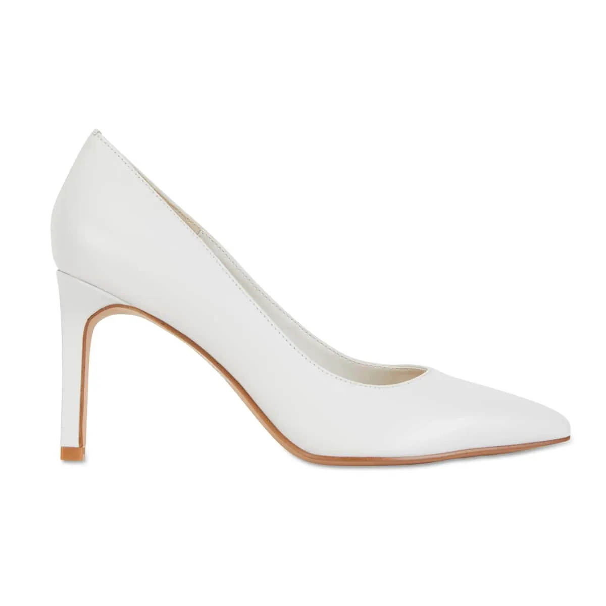 Octavia Heel in White Leather
