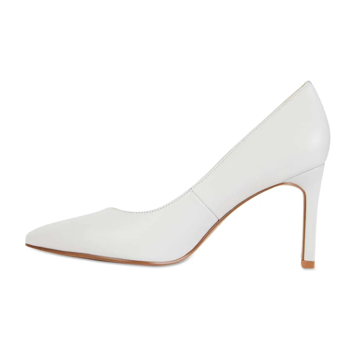 Octavia Heel in White Leather