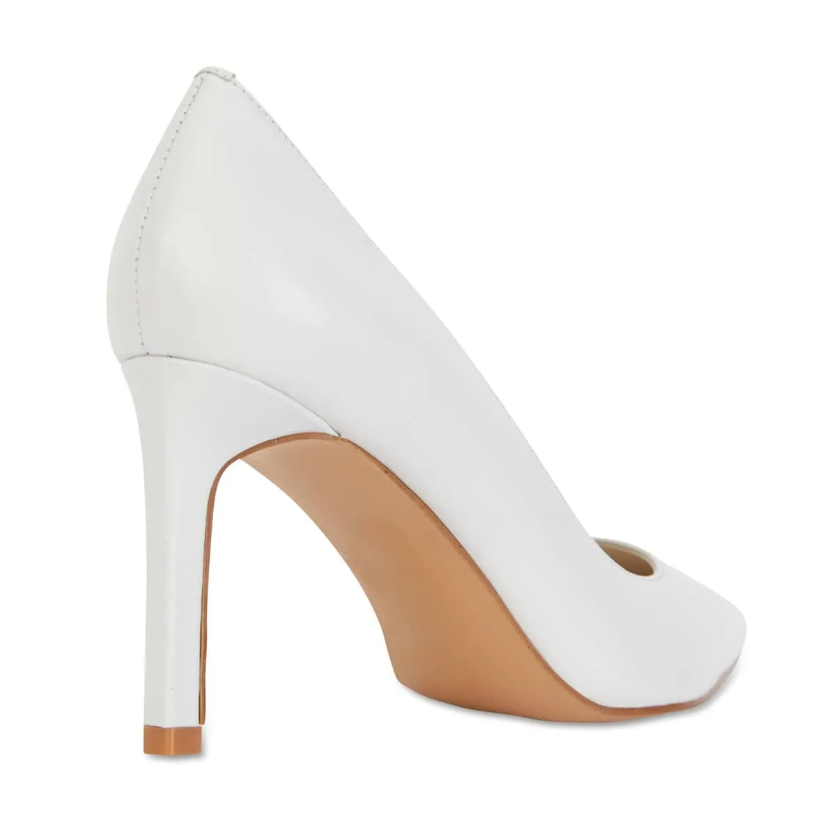Octavia Heel in White Leather