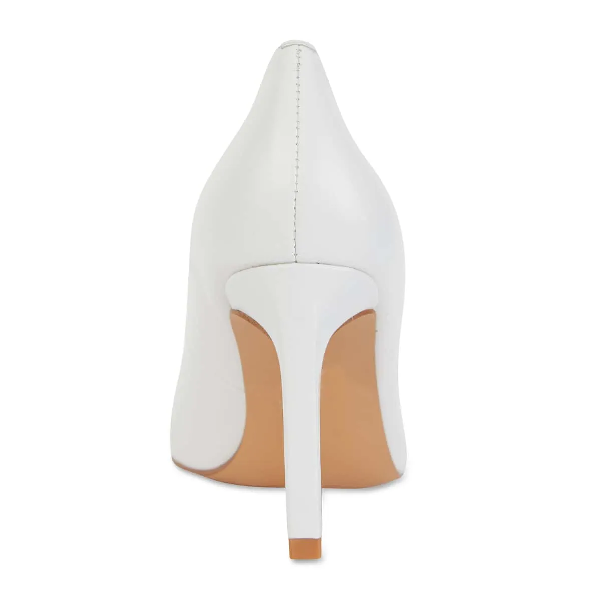 Octavia Heel in White Leather