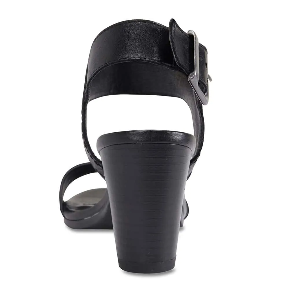 Opal Heel in Black Leather
