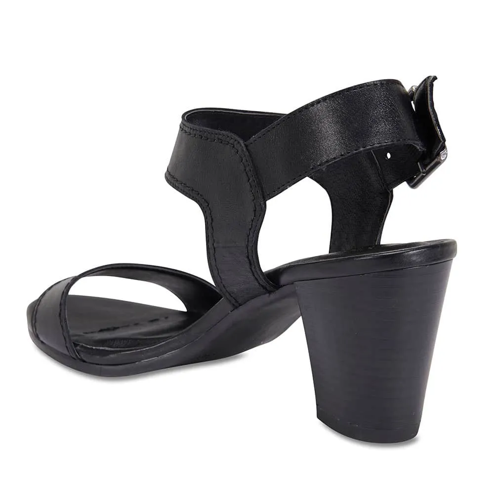 Opal Heel in Black Leather