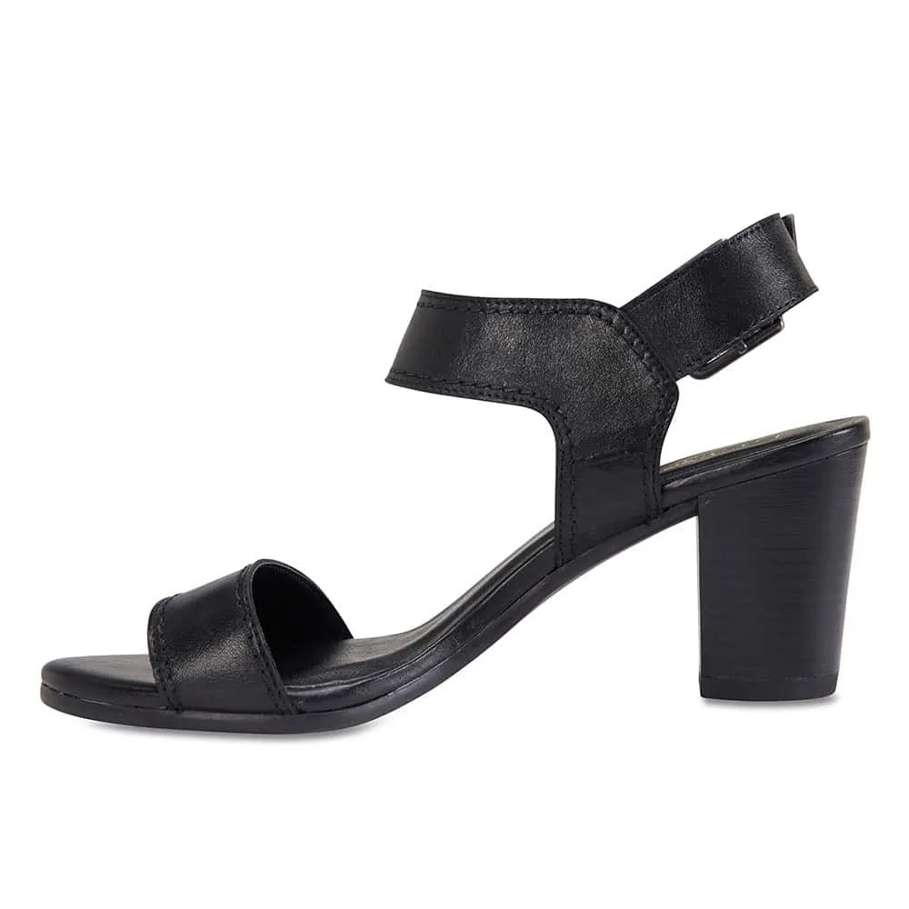 Opal Heel in Black Leather