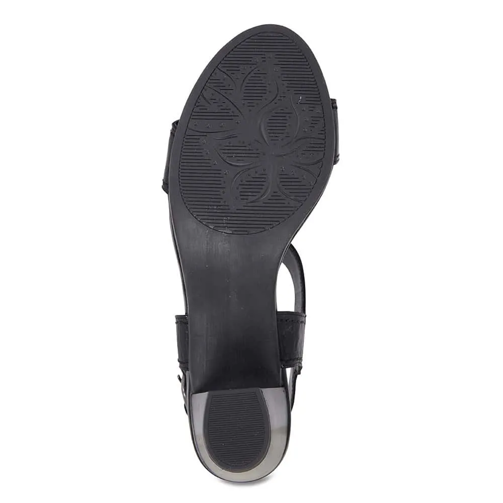 Opal Heel in Black Leather