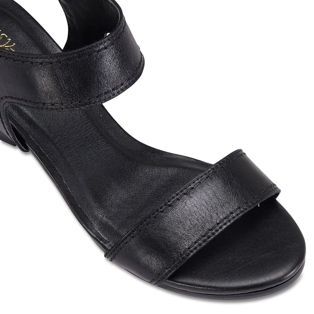 Opal Heel in Black Leather