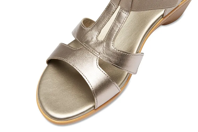 Oracle Heel in Pewter Leather