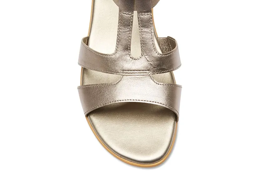 Oracle Heel in Pewter Leather