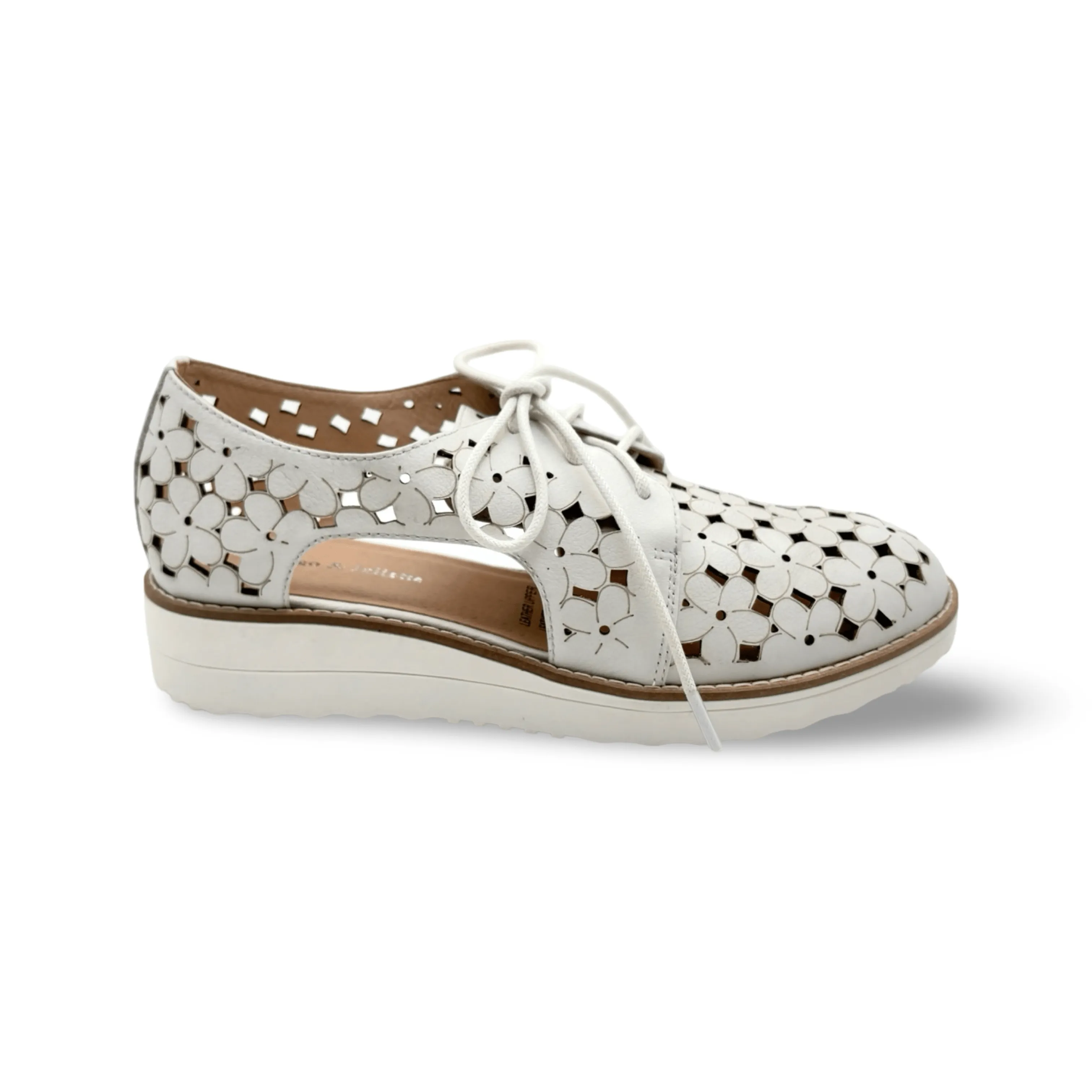 Otay White Leather Lace up