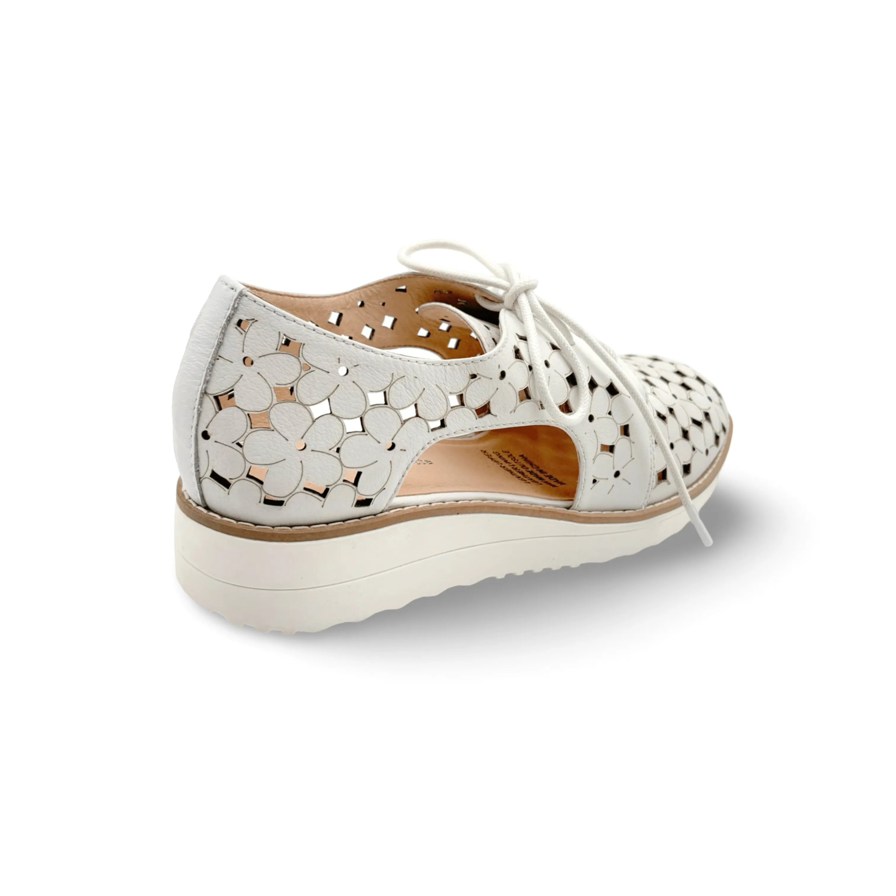 Otay White Leather Lace up