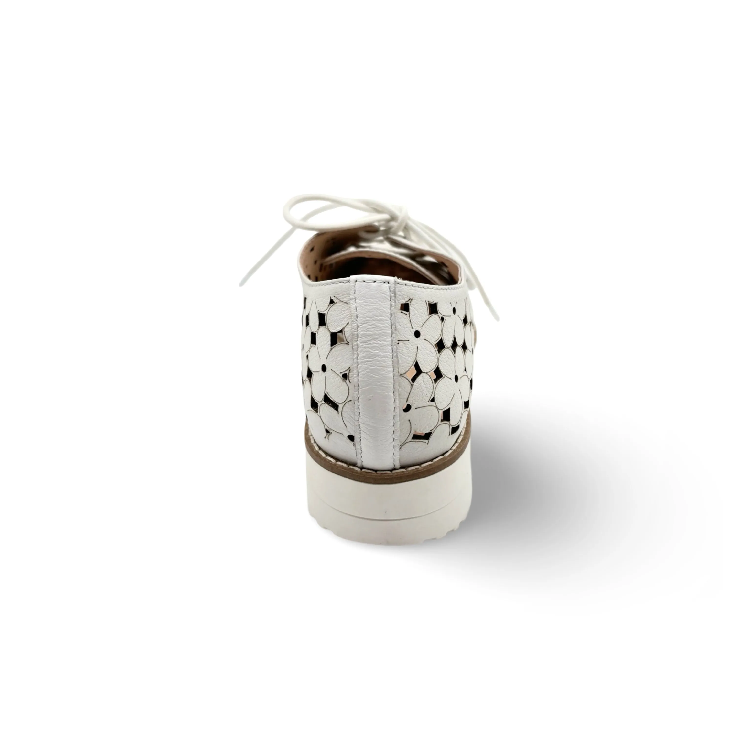Otay White Leather Lace up