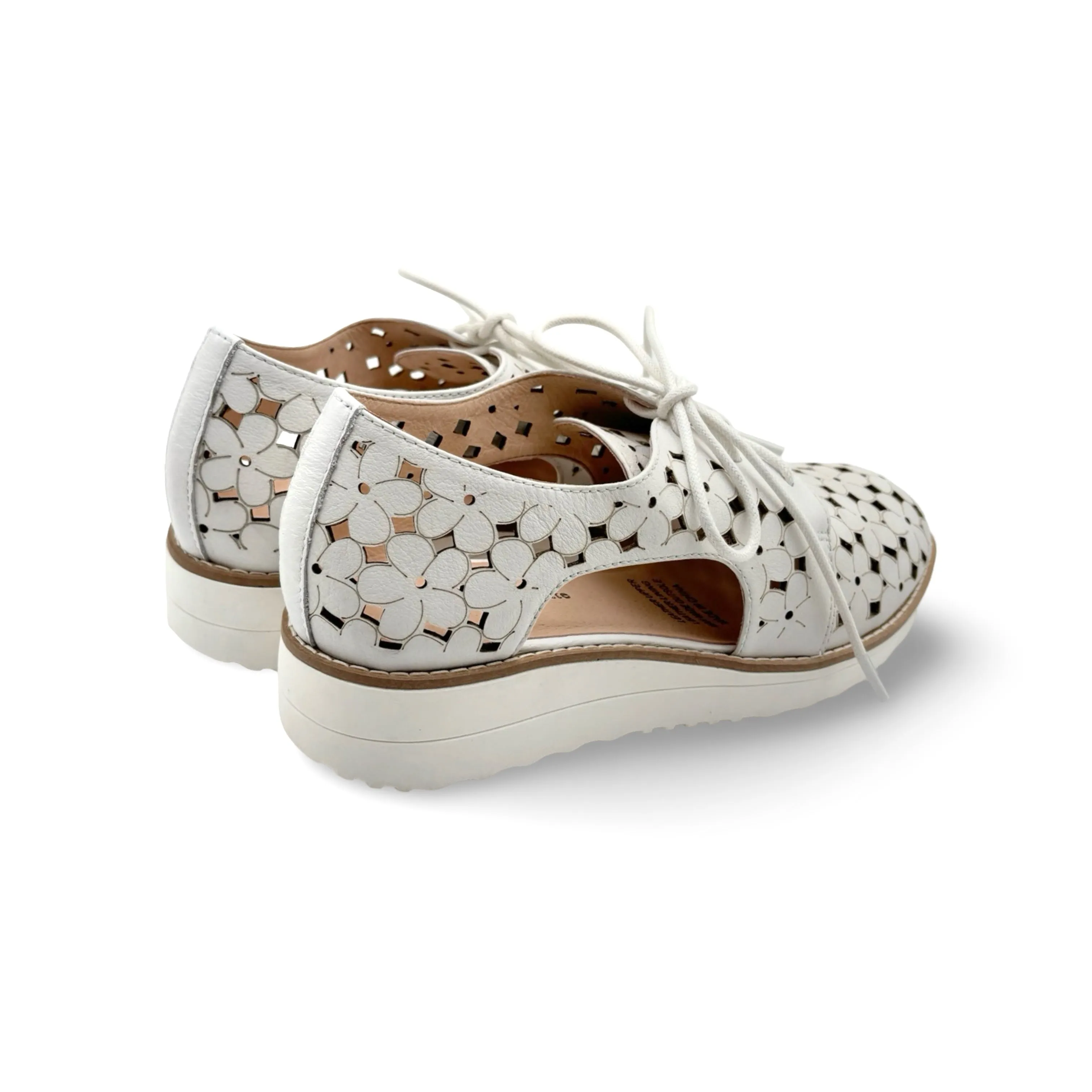 Otay White Leather Lace up