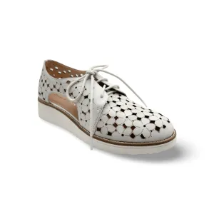 Otay White Leather Lace up