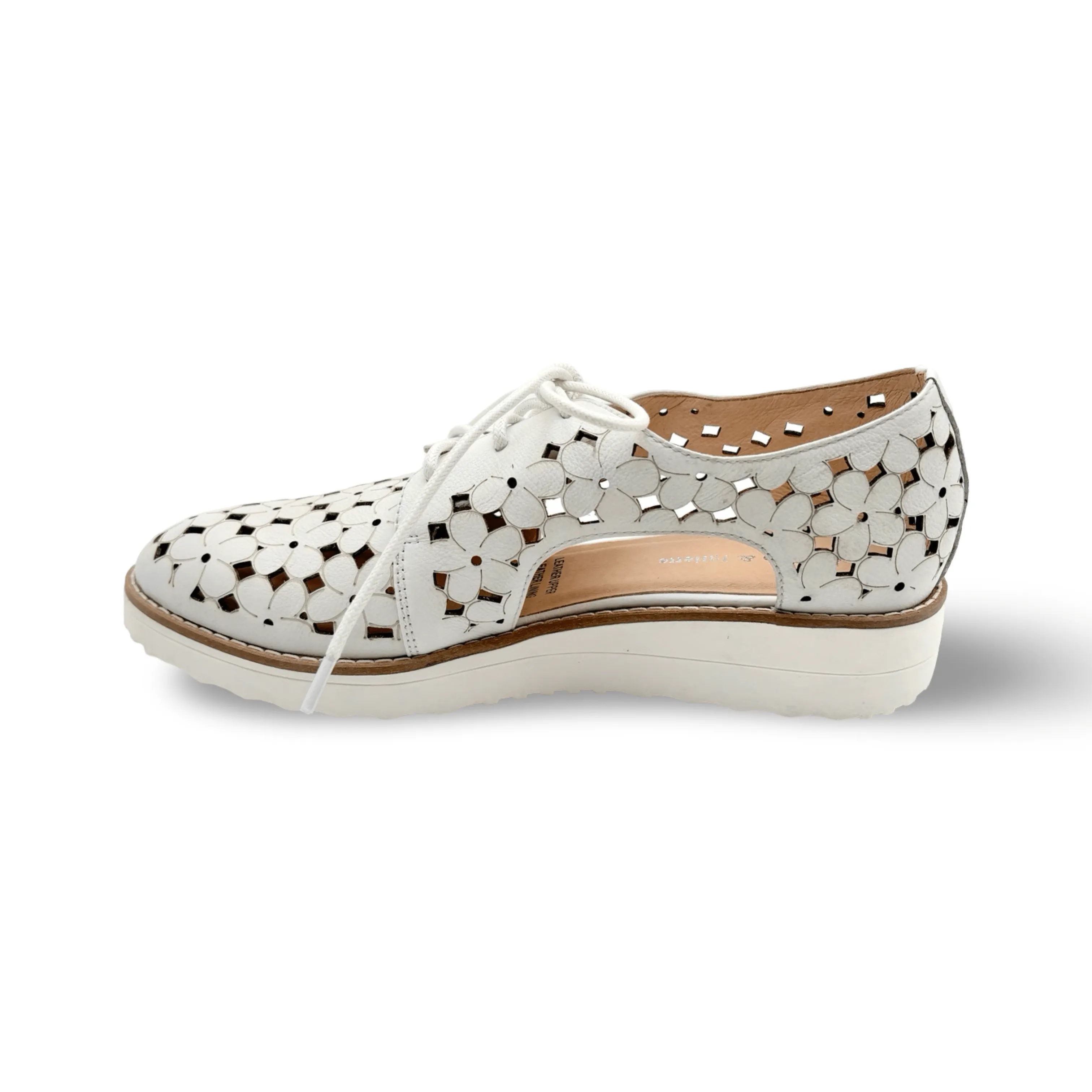 Otay White Leather Lace up