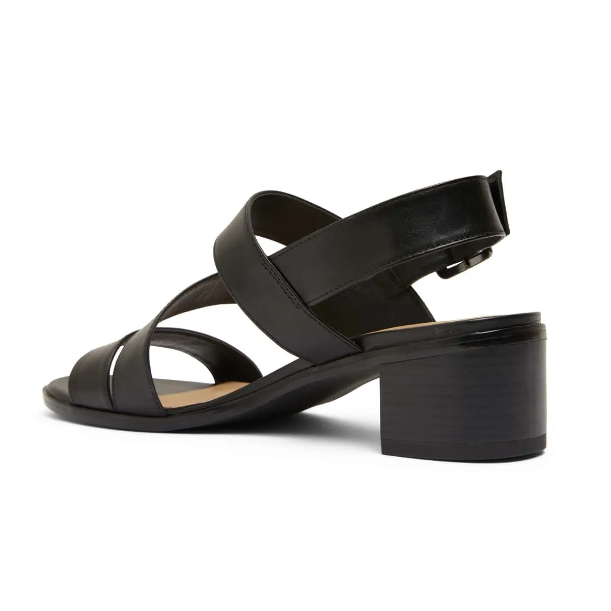 Pasadena Heel in Black Leather