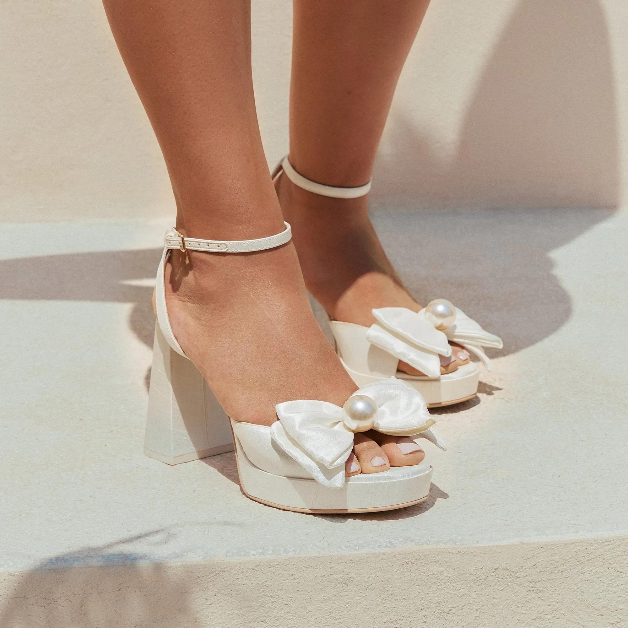 PATTON HEELS IVORY SATIN