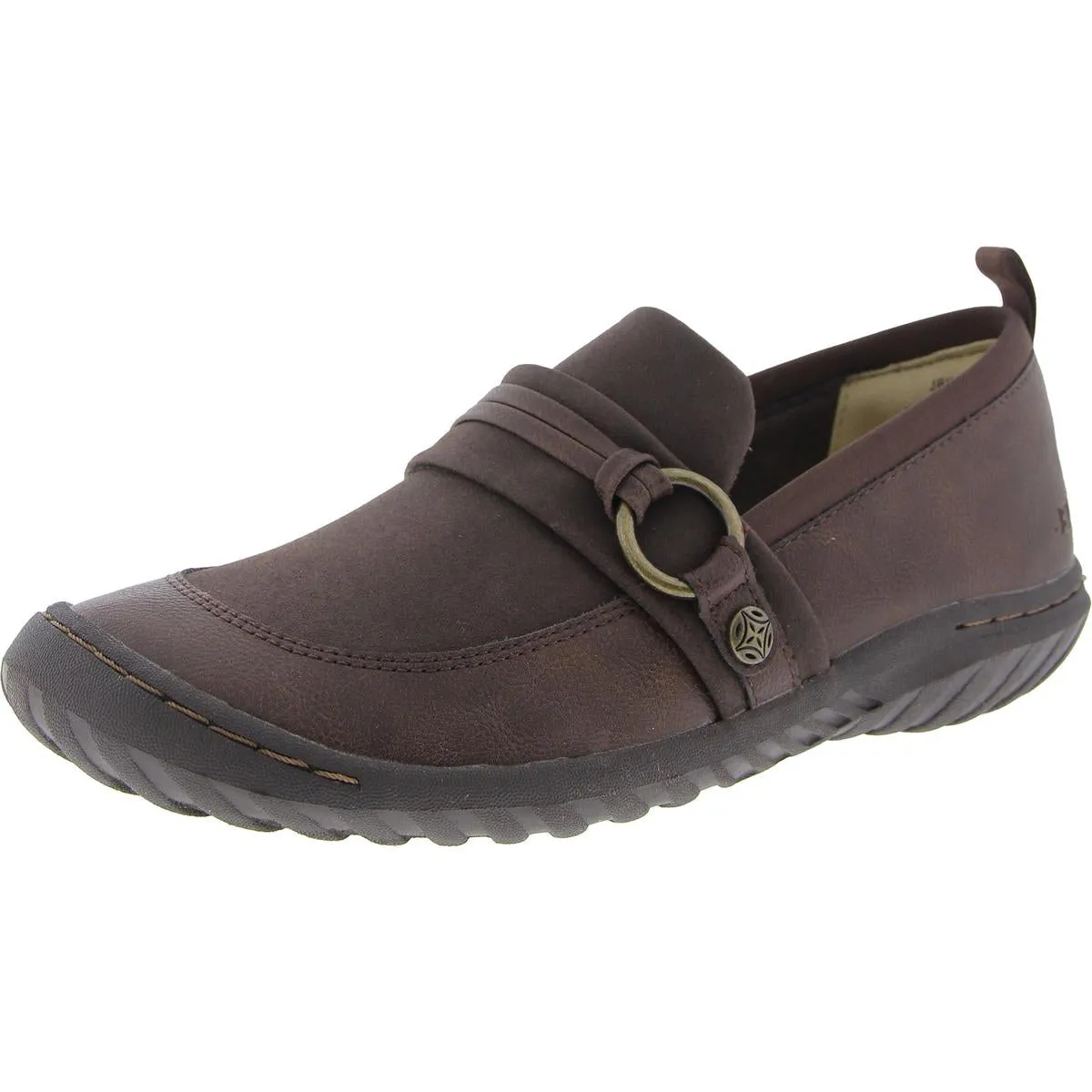 Phoebe Womens Mixed Media Faux Leather Loafers