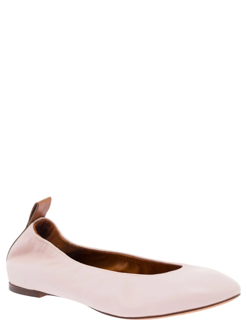 Pink Ballet Flats In Leather