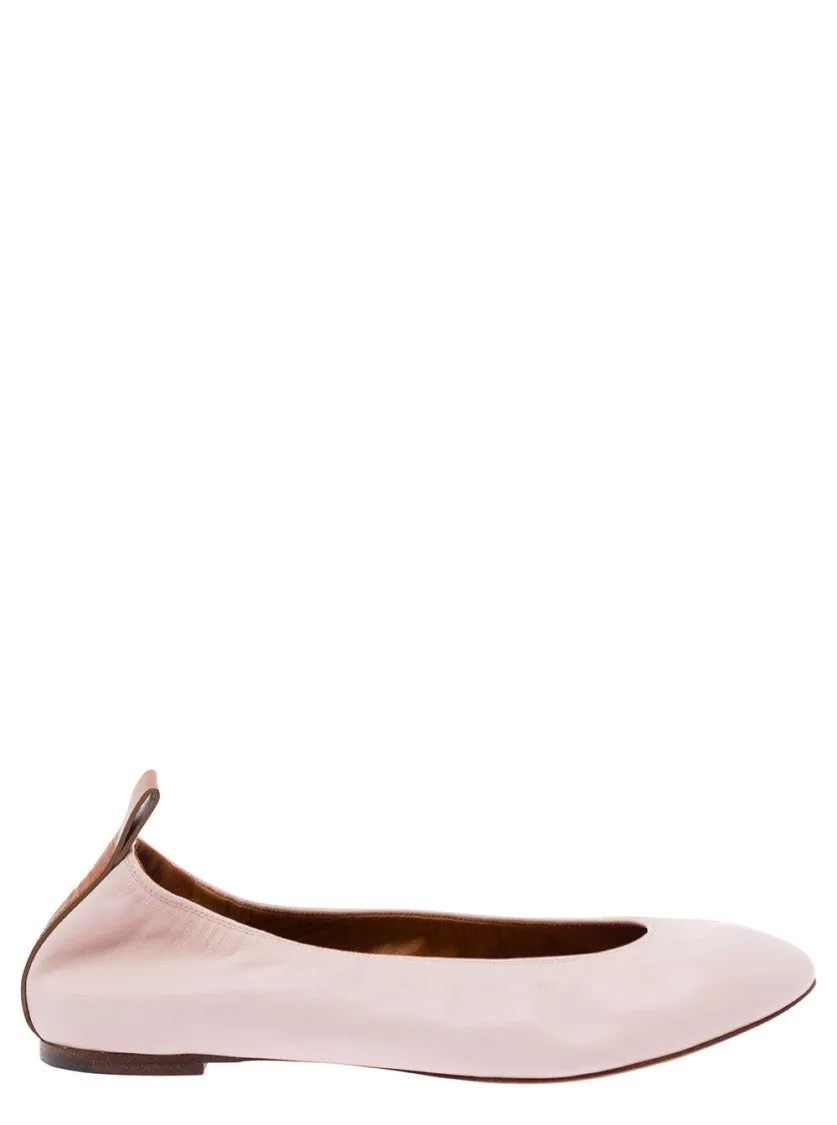 Pink Ballet Flats In Leather