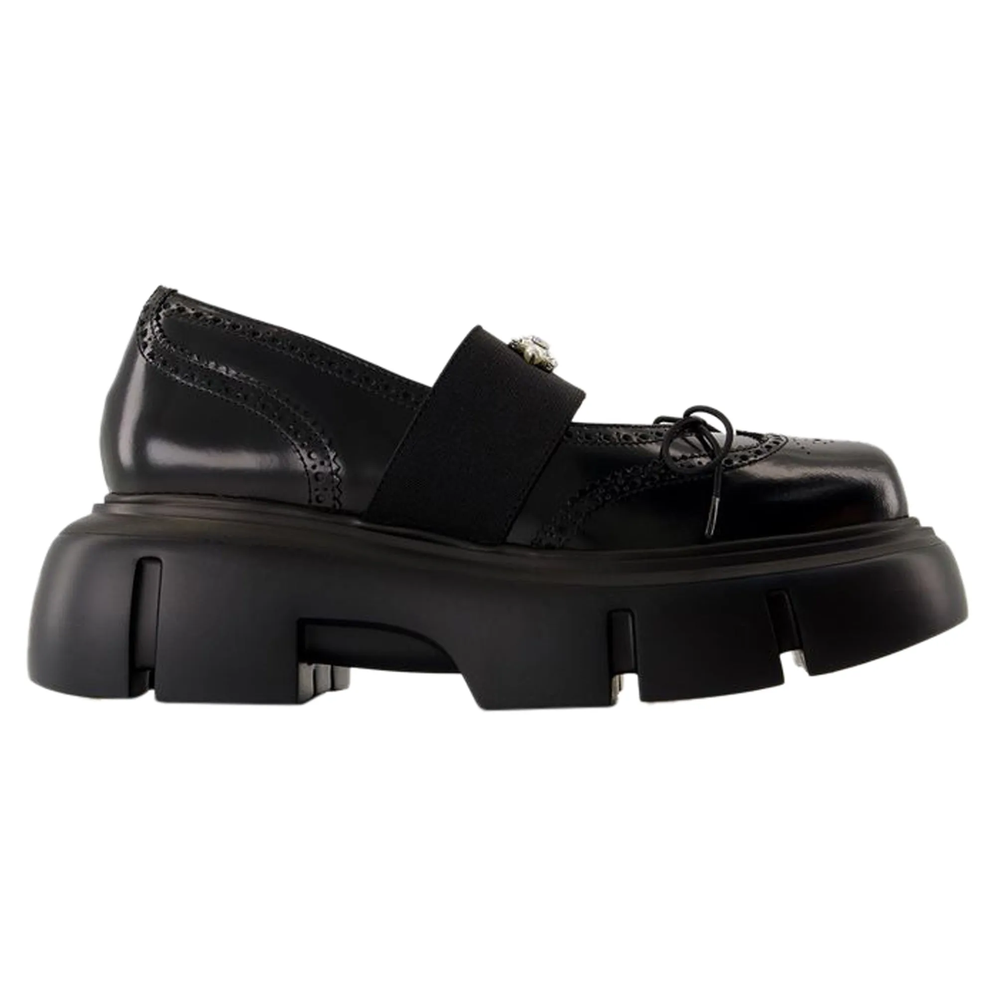 Platform Ballet Brogues Ballerinas - Simone Rocha - Leather - Black