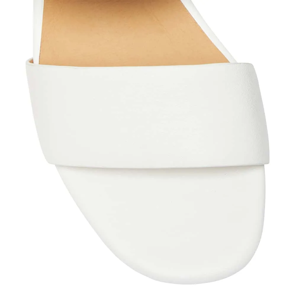 Plato Heel in White Leather