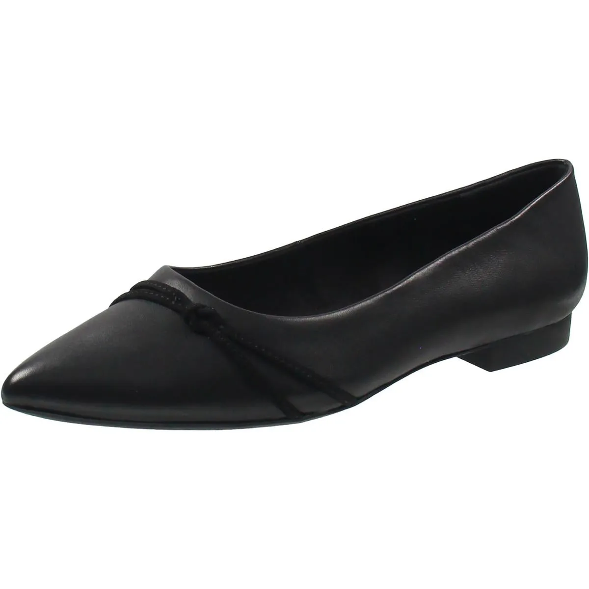 Pointed Toe Flats Womens Ribbed Leather Flat Shoes