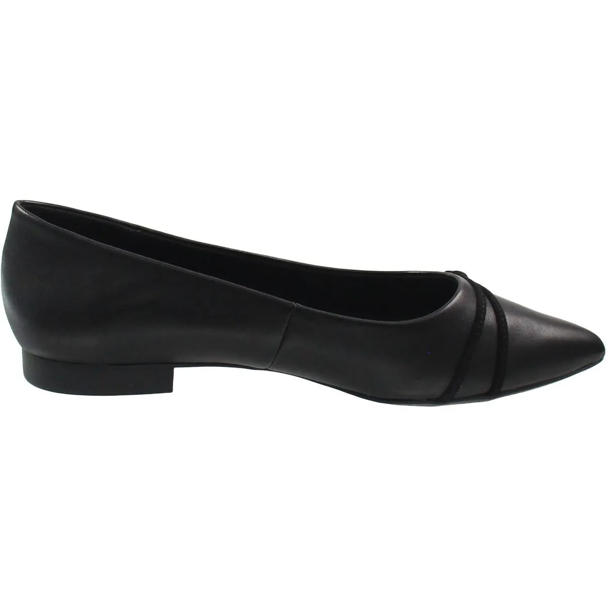 Pointed Toe Flats Womens Ribbed Leather Flat Shoes