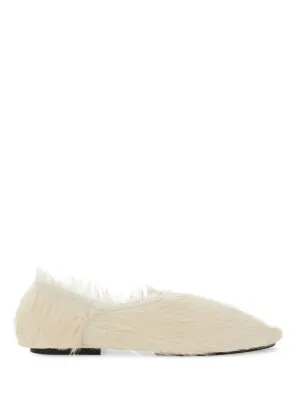 Pointed-Toe Low Calfskin Slipper With Textured Finish