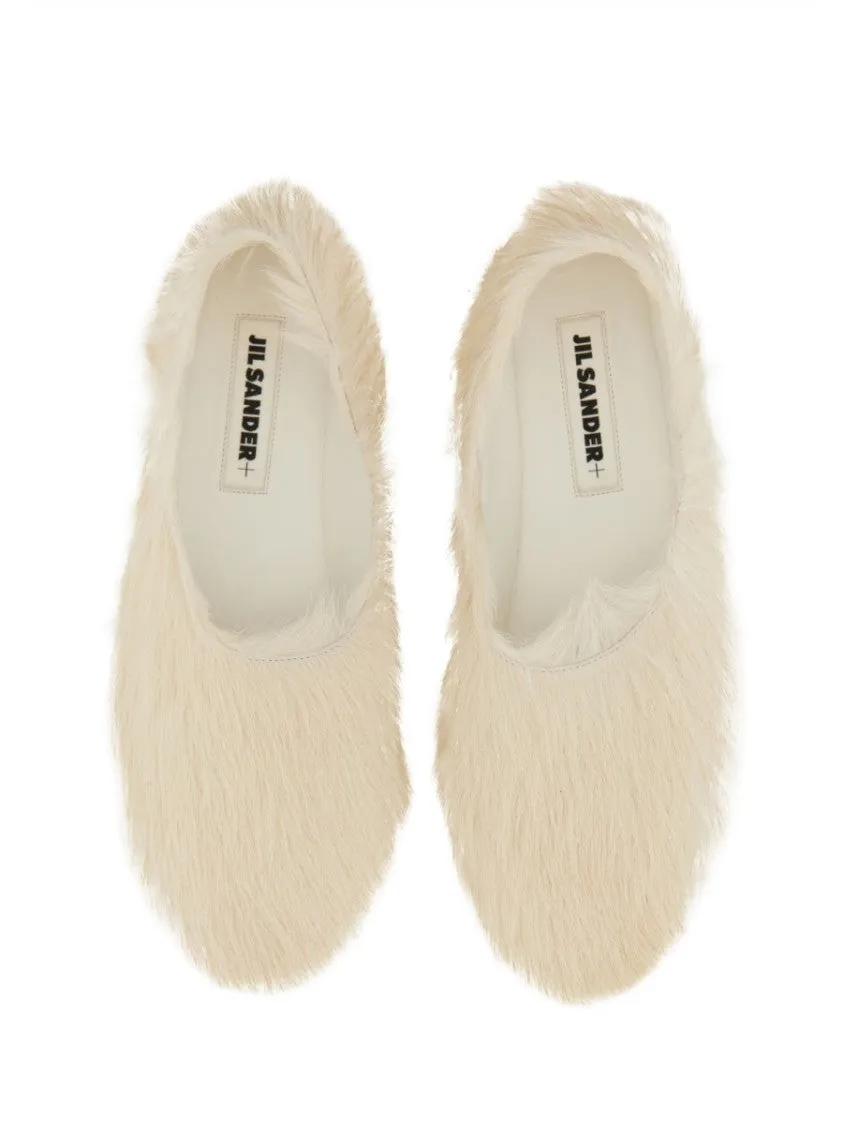 Pointed-Toe Low Calfskin Slipper With Textured Finish