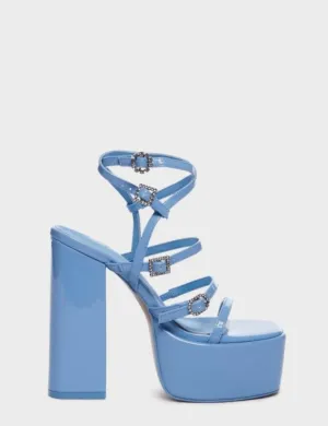 PUBLIC DESIRE - FLAWLESS BABY BLUE PATENT HEELS
