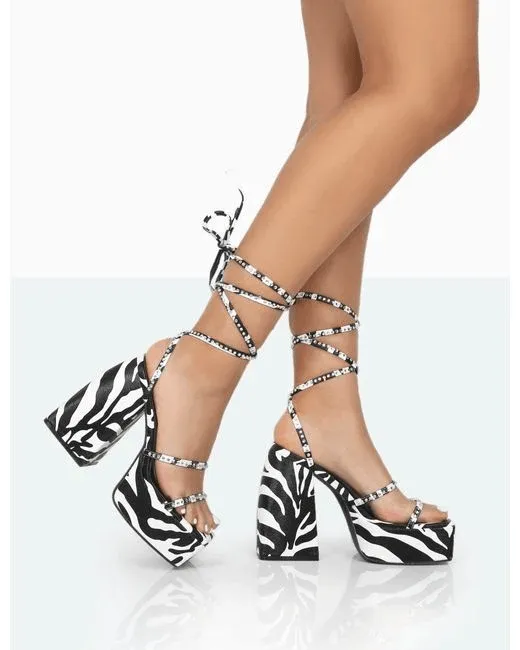PUBLIC DESIRE - HELENA ZEBRA HEELS