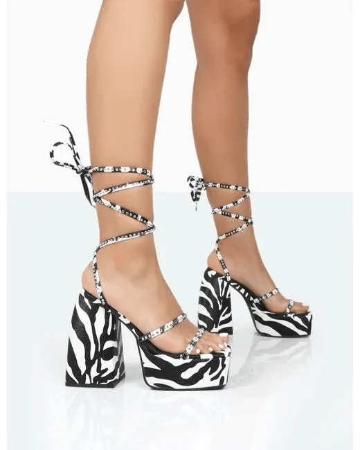 PUBLIC DESIRE - HELENA ZEBRA HEELS