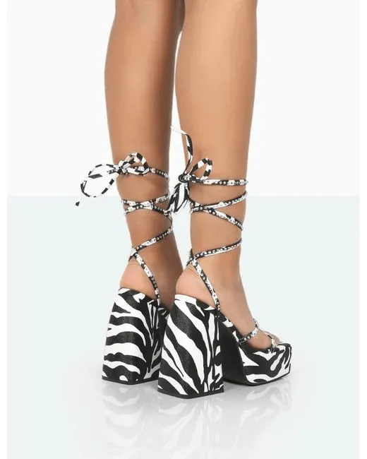 PUBLIC DESIRE - HELENA ZEBRA HEELS