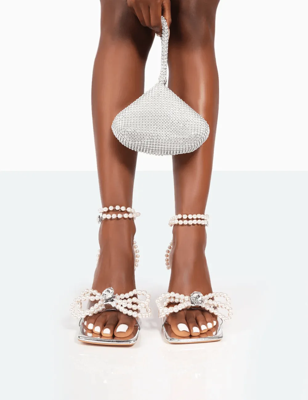PUBLIC DESIRE - HOPE SILVER METALLIC HEELS