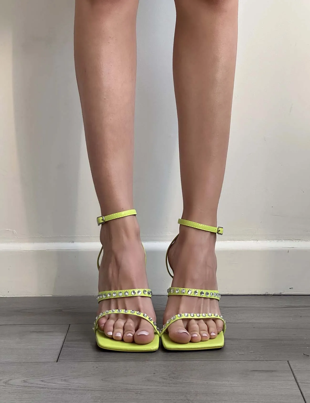 PUBLIC DESIRE - LENI MINT RHINESTONE HEELS