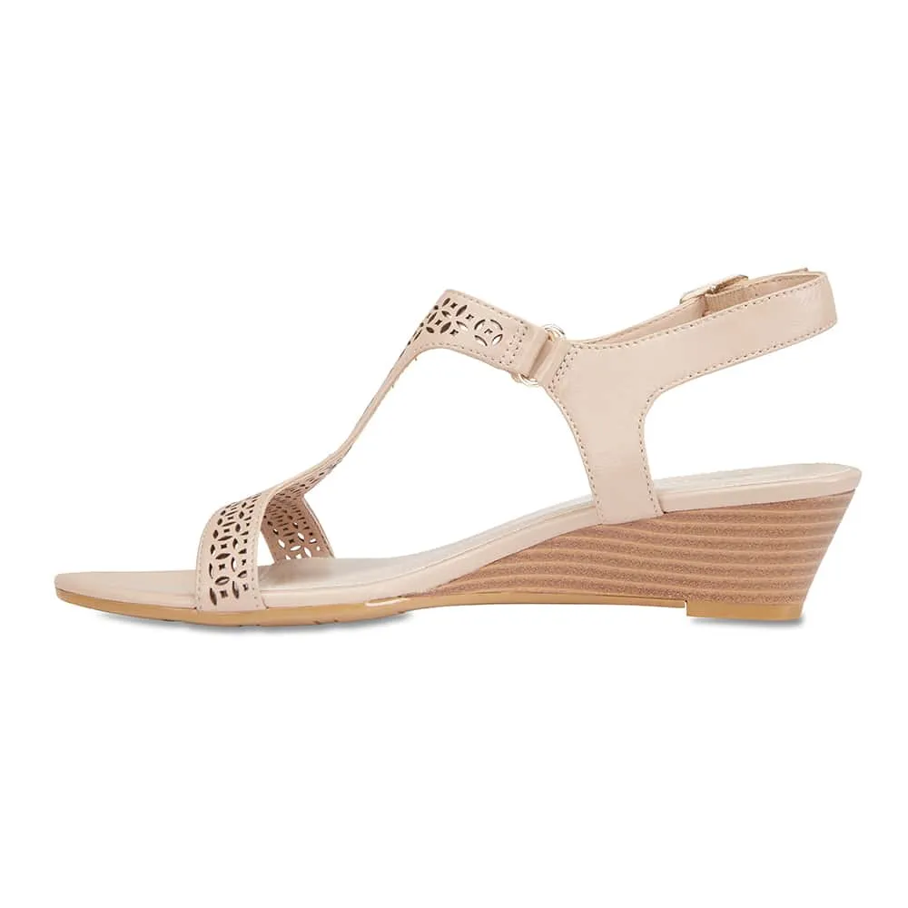 Quota Heel in Nude Leather