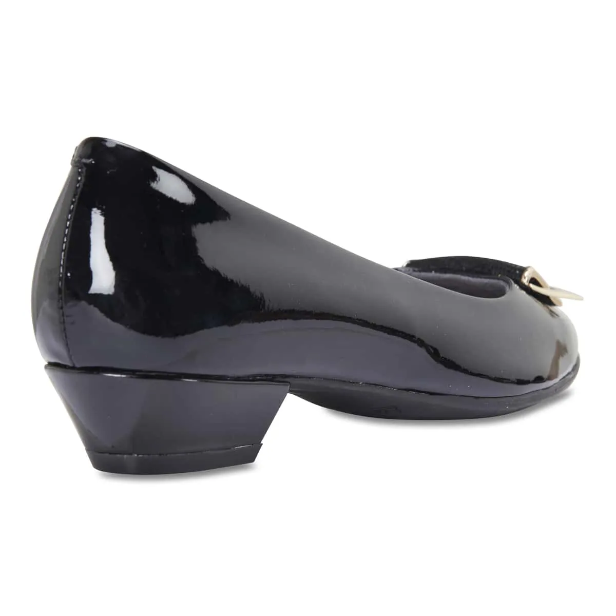 Radius Heel in Black Patent