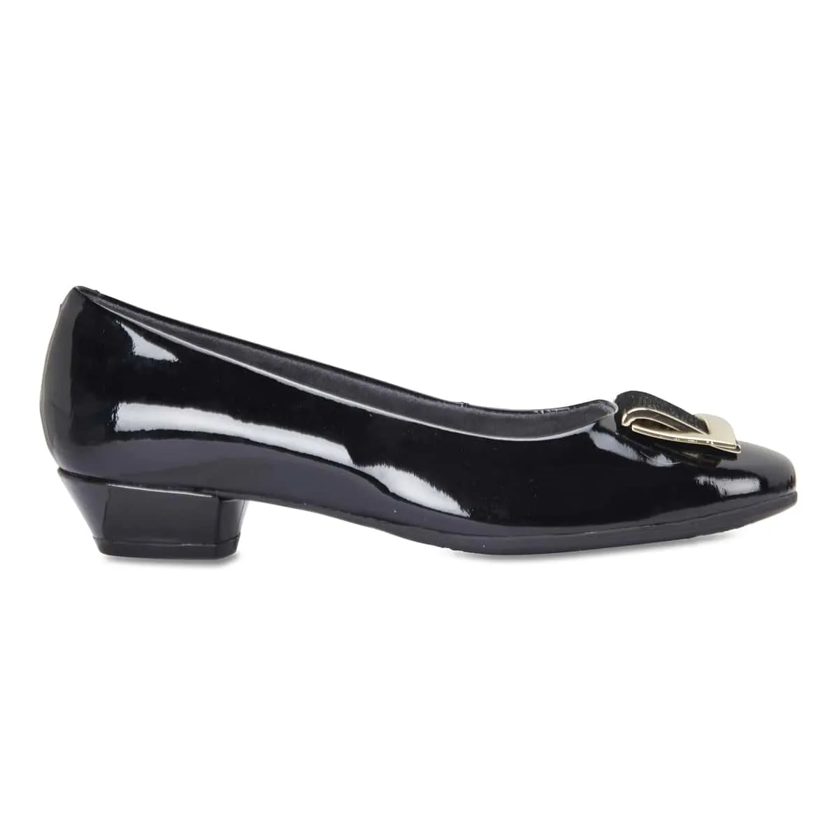 Radius Heel in Black Patent